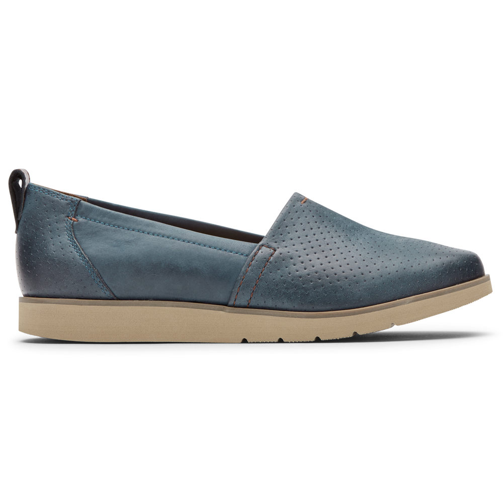 Rockport Singapore Womens Slip-On - Cobb Hill Laci Blue - LX4856379